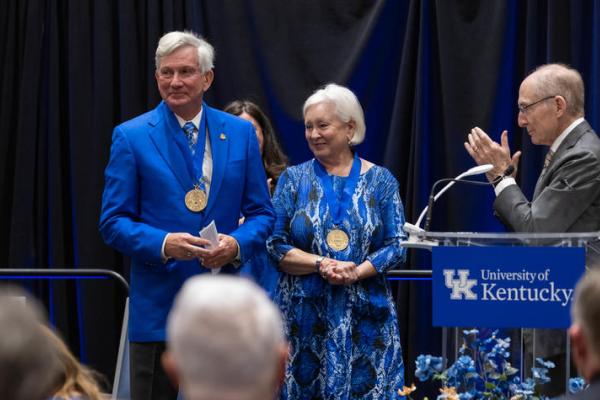 Stanley and Karen Pigman were honored with the UK Alumni Associations’s 2026 UK Founders Day Award at a campus ceremony April 24.